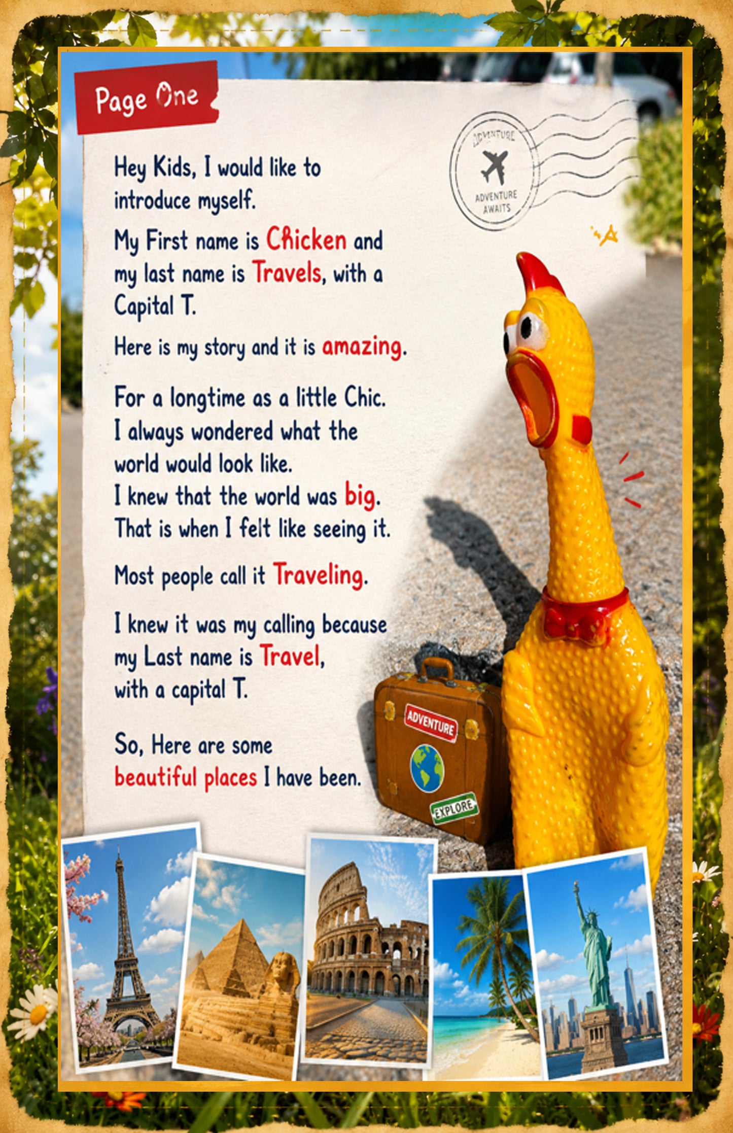 The Adventures of Chick Travels Paperback Book Un-Edited